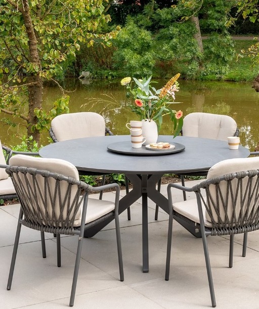4SO Manitoba stapelbare tuinstoelen met zit-en rugkussen (olive) - 0